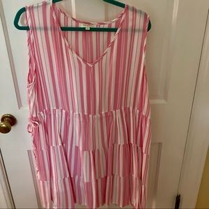 Pink & White Striped Sundress